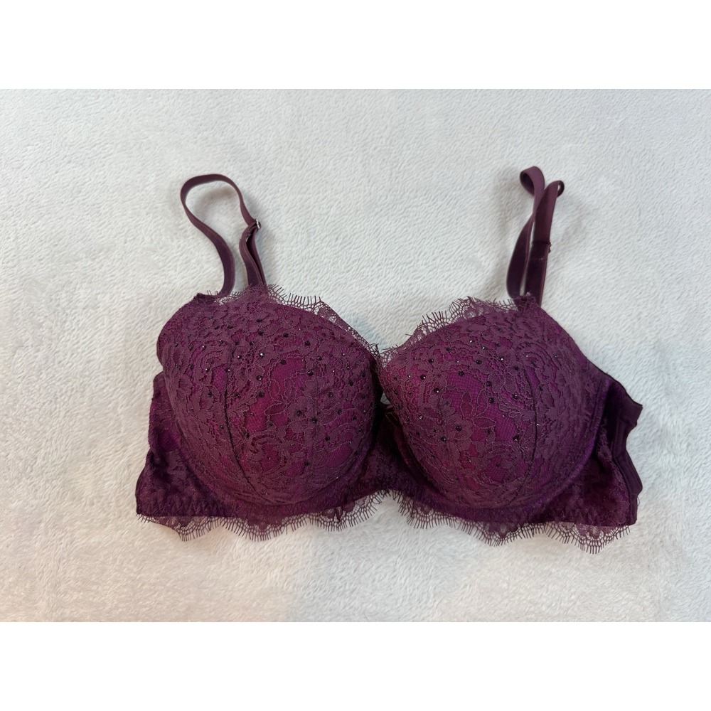 Victoria's Secret Dream Angels‎  36D Push Up Floral Lace Purple